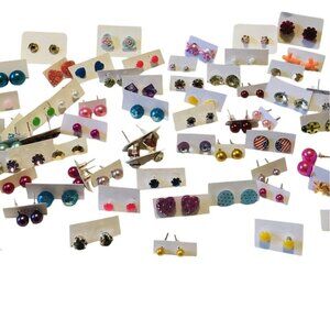 Women's Random‎ Fashion Stud Earrings Lot of 50 Pairs Mixed Styles Colors Girls